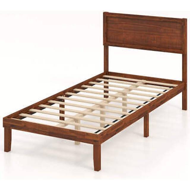 Single/king size bed frame with headboard and slats support-single size