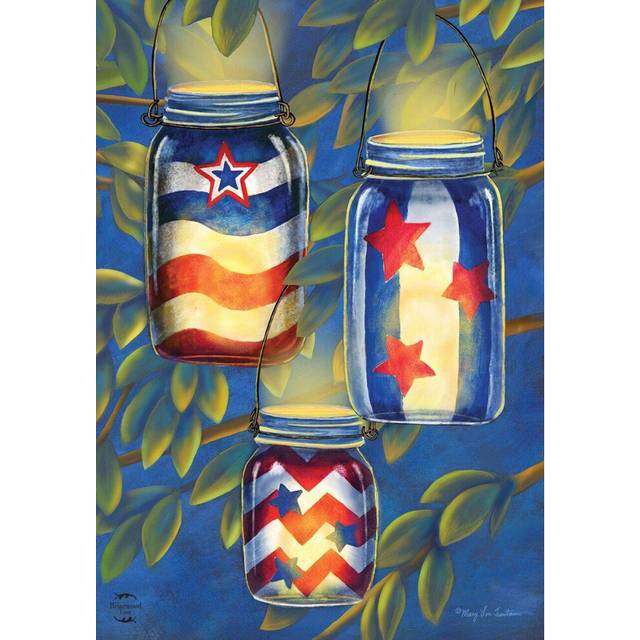 Patriotic Luminaries Summer 4th of July House Flag 40 x 28 Briarwood Lane