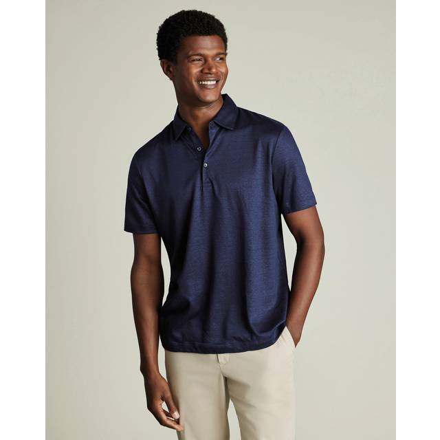 Charles Tyrwhitt Linen Regular Fit Short Sleeve Polo Shirt