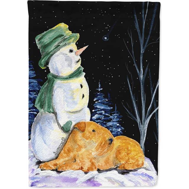Caroline's Treasures SS8555CHF Snowman with Lakeland Terrier Flag Canvas  Large  Multicolor