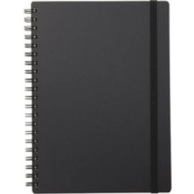High Quality Paper Double Ring Notebook with Rubberband A6 | Black