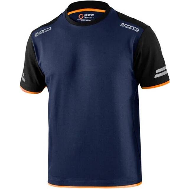 Sparco Tech T-Shirt - Colour: Navy Blue / Fluro Orange, Size: XXXL, Blue/orange