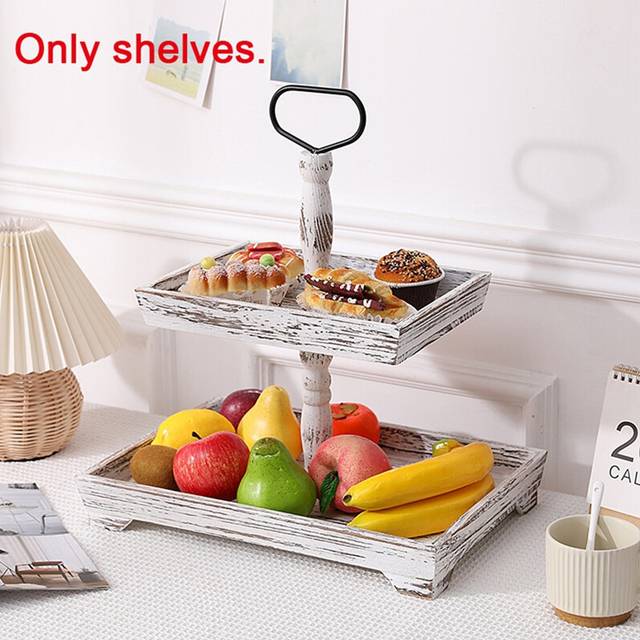 Dessert Stand Double Layer Cake Tray Decoration Display Stand,Old White