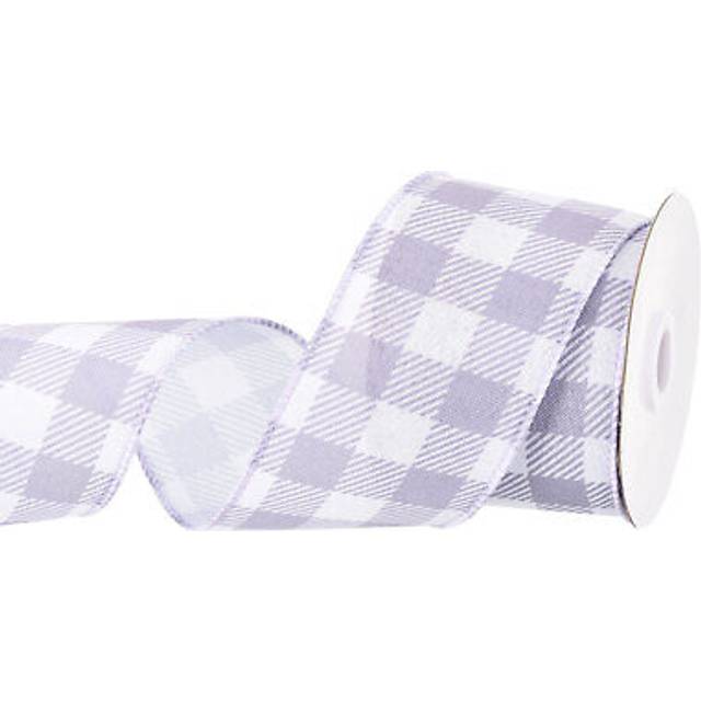 Plaid check ribbon, 2.5 inch x 10 yards gingham ribbon, medium purple