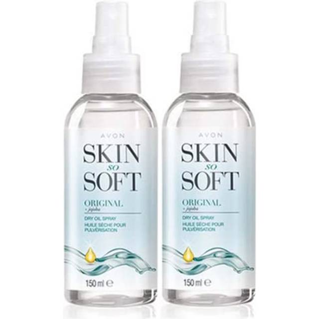 2 x Avon Standard Skin So Soft Dry Oil Spray 150ml, Formulated with Jojoba Oil and Vitamin E to Lock in Moisture, 2 x 150ml