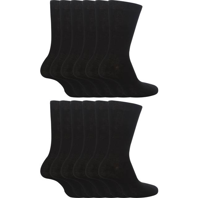Sock Snob 12 Pair Multipack Kids Plain School Socks - Black - 7-10Y