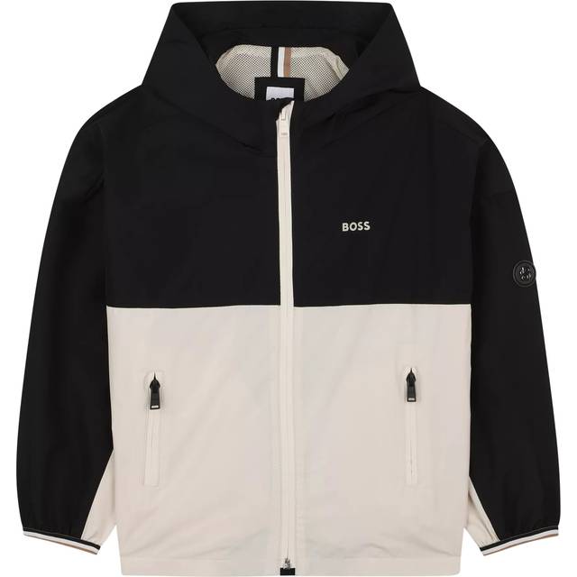 HUGO BOSS Kids' Colour Block Windbreaker Jacket, Black/Multi