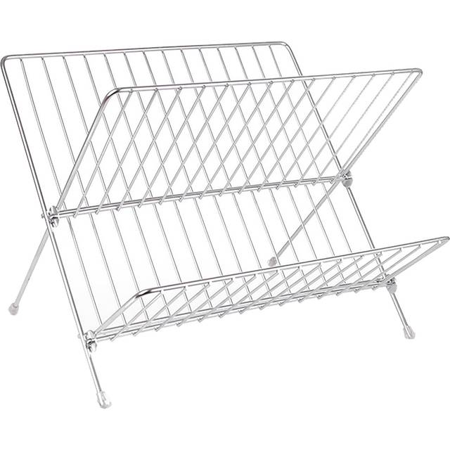 Dish Drainers Foldable X Shape 2 Tier Dish Drying Rack Dinner Plate Bowl Drying Holder Rack for