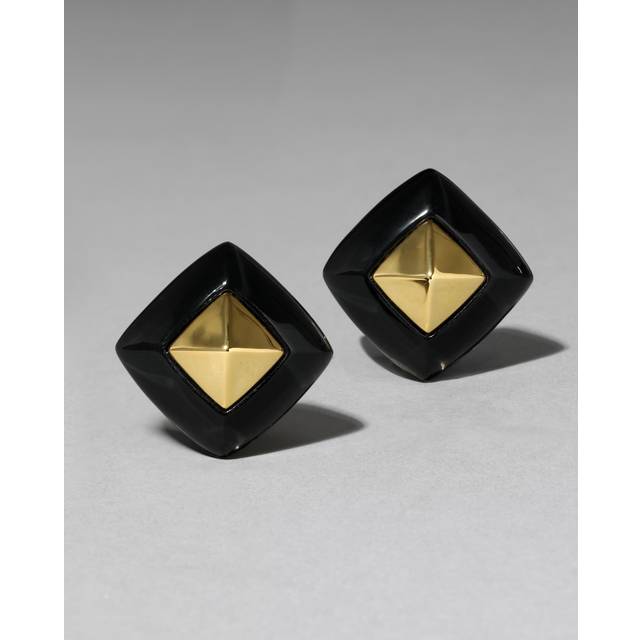 Alexis Bittar Luminous Lucite Armor Post Earring- in Onyx | Statement Jewelry from Alexis Bittar (One Size)