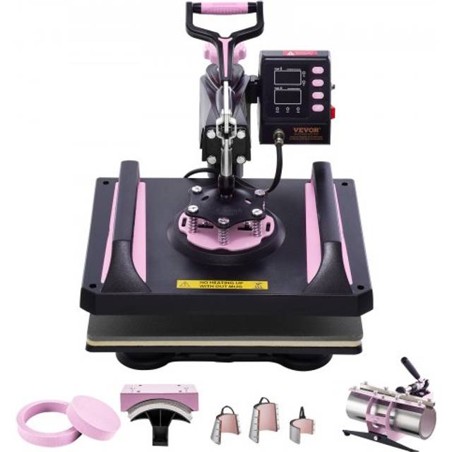VEVOR Hitzepresse Transferpresse 29x38cm 8 in 1 Tumbler Presse T-Shirts Pink