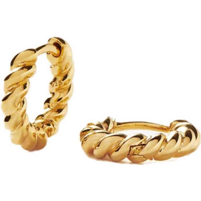 Twisted Helical Huggies | 18ct Gold Vermeil