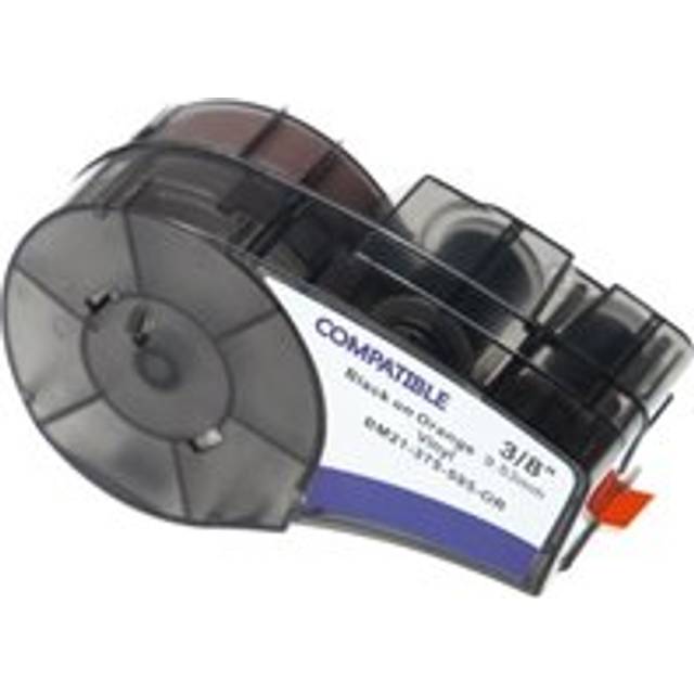 Label Tape compatible with Brady BMP21, BMP21-LAB, BMP21-PLUS, id pal, labpal Label Printer 9.35mm Black on Orange, Vinyl - Vhbw