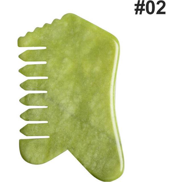 (a-White) 1Pc Gouache Scraper White Jade Gua Sha Board Natural Stone Scraping Massage Tool For Body and Face Relaxation Detox Beauty Care