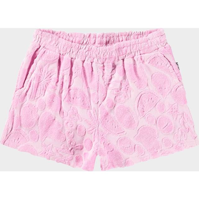 Molo Girls Pink Cotton Jacquard Fruits Shorts - 12 year