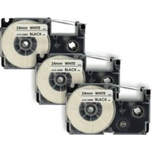 Vhbw - 3x Label Tape compatible with Casio KL-C500 Label Printer 24mm Black on White