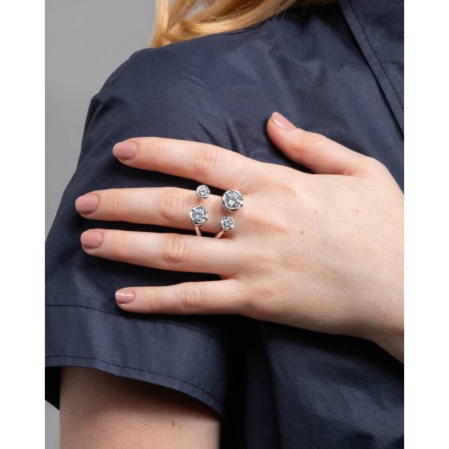 Alexis Bittar Asterales Open Ring in Silver Size 8 | Statement Jewelry from Alexis Bittar (8)