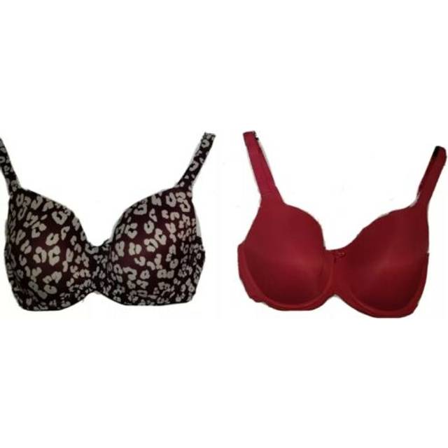 2 pack 34 d full cup t-shirt bra's marks & spencer smooth padded pink floral