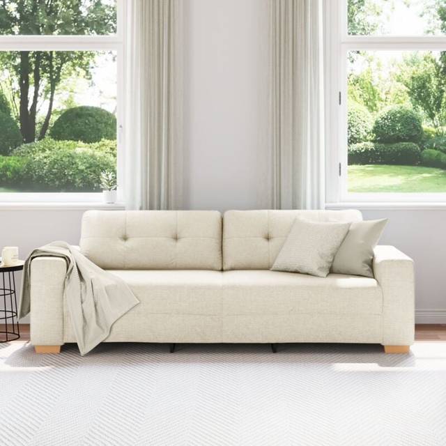 3-sitssoffa i linne 180 cm