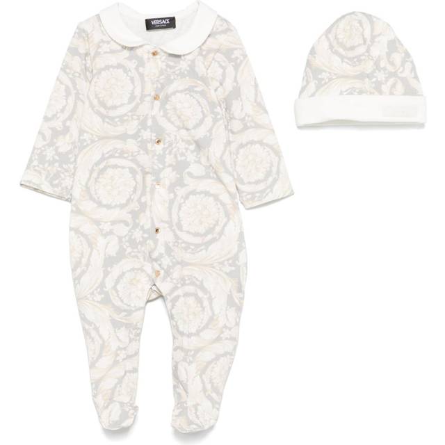 Versace Kids - Barocco-print pajamas - kids - Cotton/Cotton/Elastane/Elastane - 3 - Neutrals