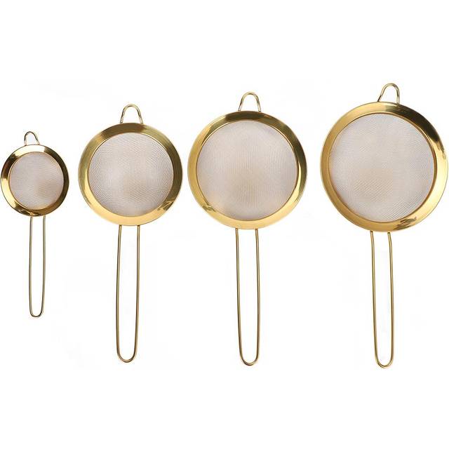 4Pcs Home Kitchen Stainless Steel Flour Sieve Sifter Mesh Strainer for Oil Residue Fruit Juices
