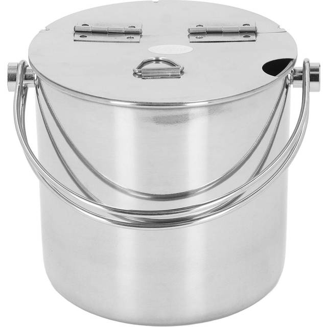 Ice Bucket with Flip Lid Handle Thickened Stainless Steel Insulated Ice Bucket for Beverage Wine L