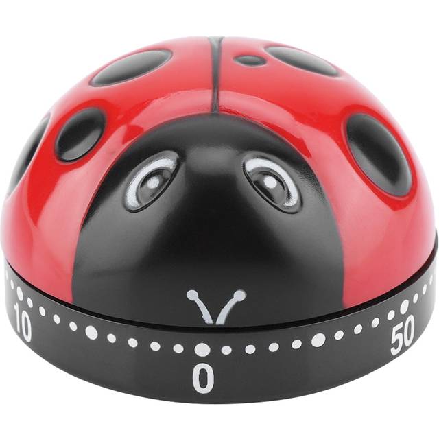 Ladybug Kitchen Timer 60 Minutes Timer Mechanical Wind up Timer Kitchen Cooking Timer white