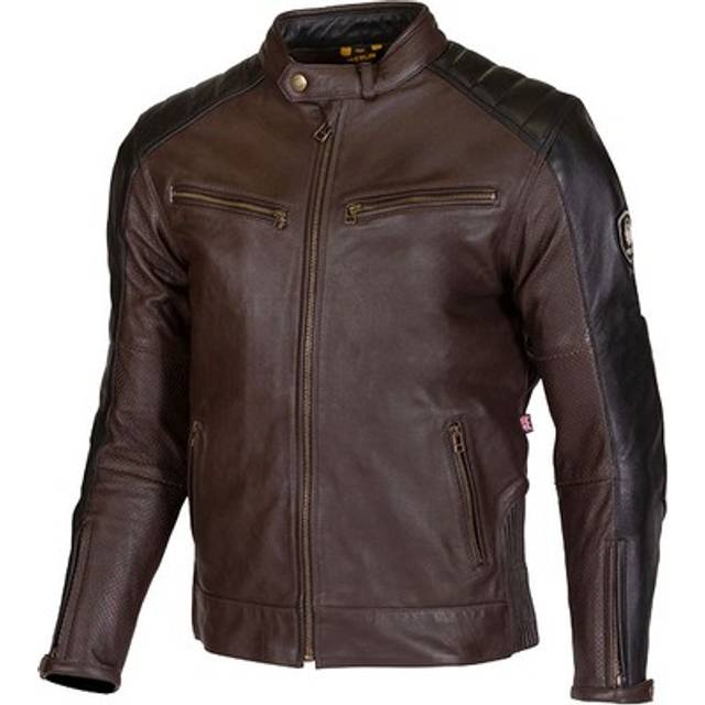 Merlin Chase II D3O Motorcycle Leather Jacket, black-brown, Size 42 for Men