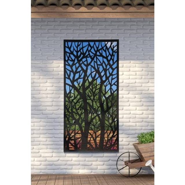 Mirroroutlet Amarelle Extra Large Metal Tree Design Decorative Garden Mirror 180Cm X 90Cm