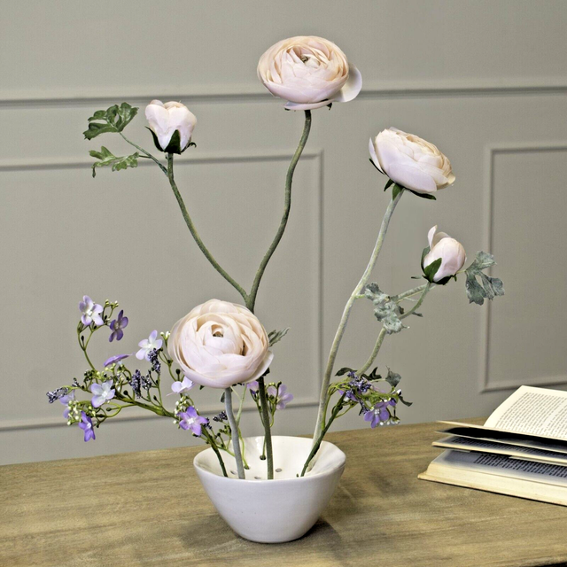 Decorative Flower Frog for Floral Arrangements - Ceramic - L15 x W15 x H8 cm - Light Green