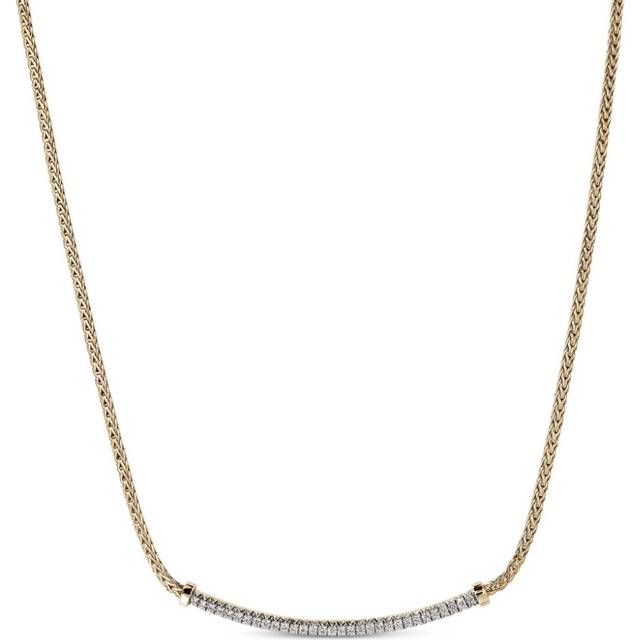 John Hardy - 14kt yellow gold JH Essential diamond necklace - women - 14kt Gold/White Diamond - 45