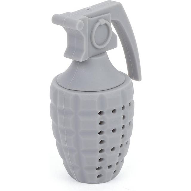 Cute Silicone Tea Infuser Food Grade Grenade Shape Design Tea Filter Funny Tea Strainer grey