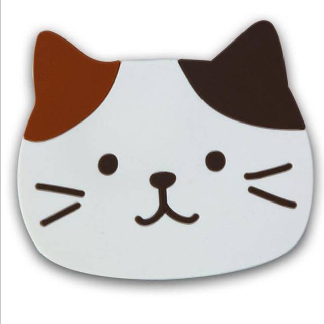 Cute Cat Cup Coasters Mats Silicone Non Slip Coffee Cup PVC Coaster Waterproof Absorbent Drink