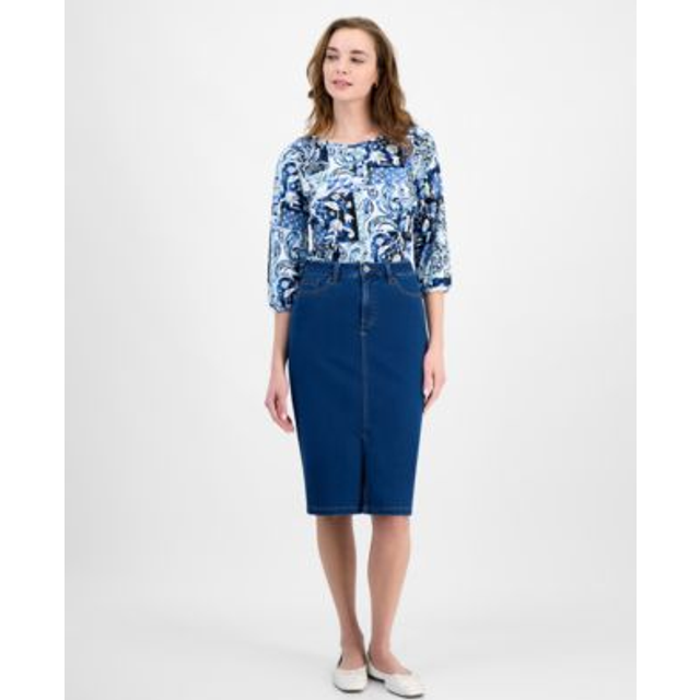 Jones New York City Denim Pencil Skirt