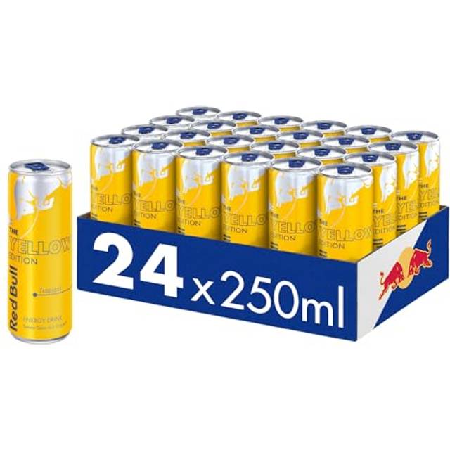 Red Bull Energy Drink Yellow Edition drycker, Tropisk, 24 x 250 ml (Engång)