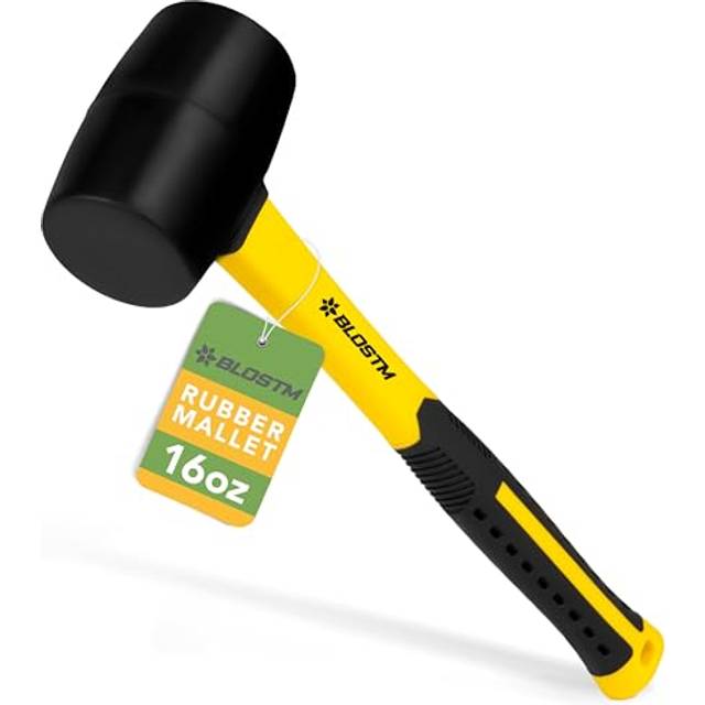 BLOSTM Heavy Duty Rubber Mallet Hammer 16oz Building Camping Pegs Paving Slabs