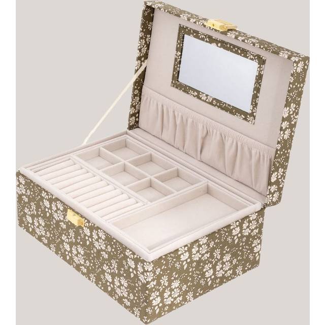 Jewelry box octa mw Liberty Capel Army, stort smykkeskrin med mørkegrønt print