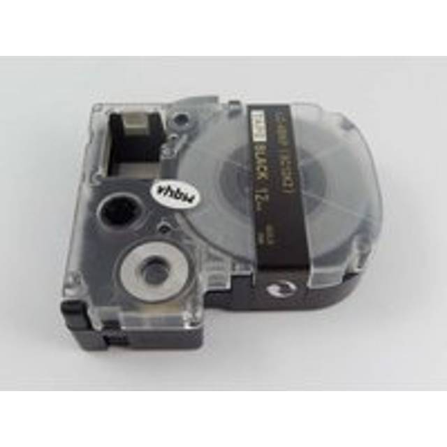 vhbw Label Tape compatible with KingJim SR150, SR180, SR230C, SR300TF, SR330, SR3700P, SR3900C Label Printer 12mm Gold on Black