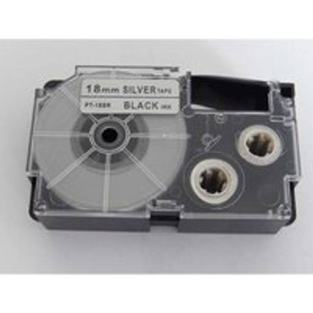 Vhbw - Label Tape compatible with Casio KL-G2, KL-HD1, KL-820, KL-8100, KL-8200, KL-C500 Label Printer 18 mm, Black on Silver, pet+ resin
