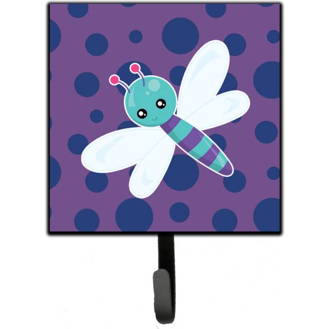 """""Caroline's Treasures Dragonfly on Purple Polkadots Wall Hook  Small  Multicolor"""""