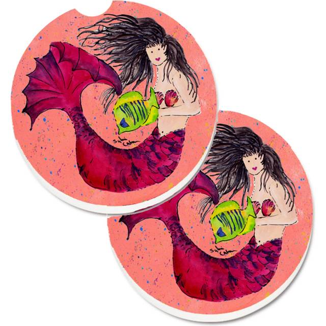 """""Caroline's Treasures Mermaid Set of 2 Cup Holder Car Coasters 8338CARC  2.56  Multicolor"""""