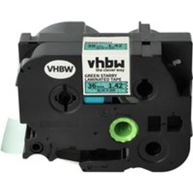 Label Tape compatible with Brother P-Touch 9500pc, 9600, 9700PC, 9800PCN, Cube Label Printer 9mm Black on Green, Flexible - Vhbw
