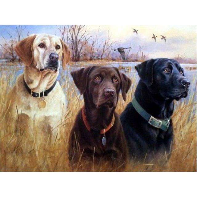 Diamond Painting Dog Animal Mosaic Full Round Drill Diamond Embroidery Cross Stitch 20X30CM