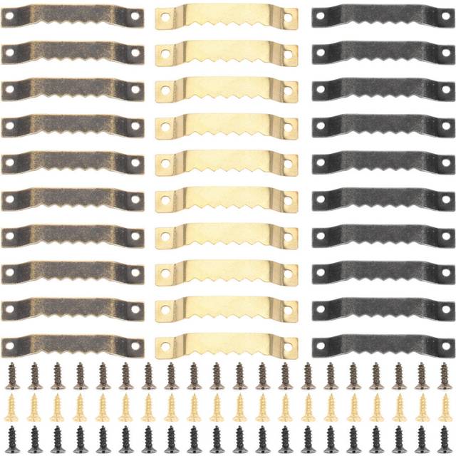 10 pcs Small Sawtooth Picture Frame Hanger Steel Picture Hanging Picture Wall Oil Painting Mirror Saw Tooth Hooks with Screws