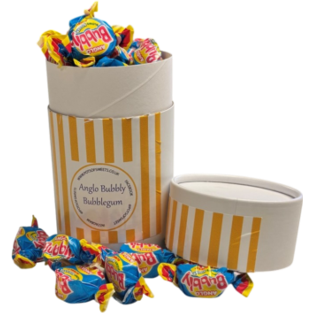 200g White Cardboard Tube of Anglo Bubble Bubblegum