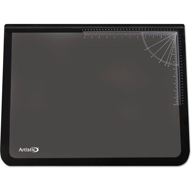 "Artistic 41200 Office Products 20"" x 31"" Logo Pad Lift-top Desktop Organizer Desk Mat, Black/Clear"