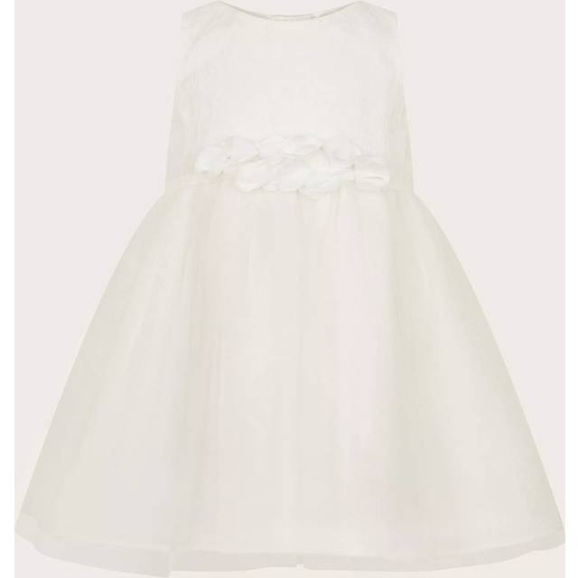 Monsoon Baby Freija Lace Floral Dress, Ivory