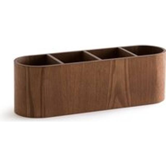 Warlo 4-Compartment Pencil Pot - Walnut Color Stained - ONE SIZE