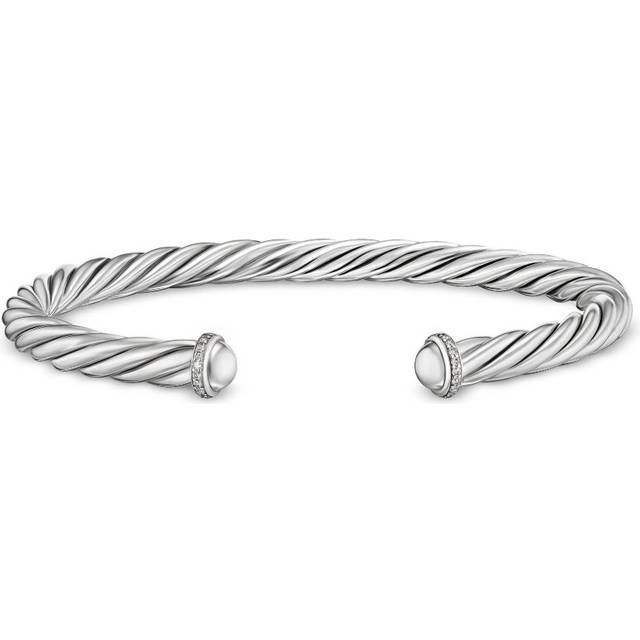 David Yurman - sterling silver Cable diamond cuff bracelet (6mm) - men - Sterling Silver/Diamond - L