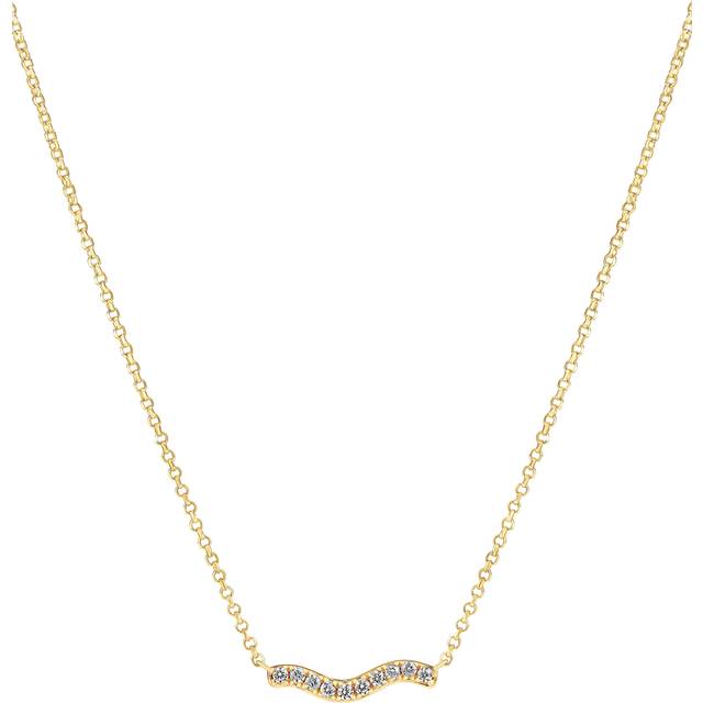 Sif Jakobs Ellera Waves förgyllt silver Halsband Med Zirconia