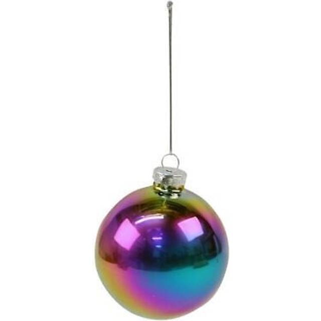 Bulk buy 24 x christmas tree ornament - glass oil slick bauble - paperchase